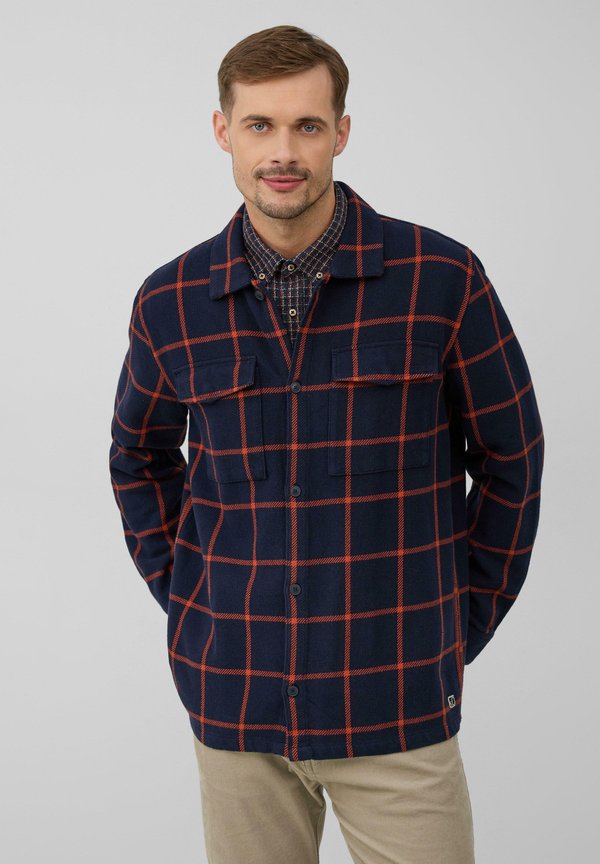 s.Oliver GEMUSTERTES  MIT KENTKRAGEN - Shirt - navy
