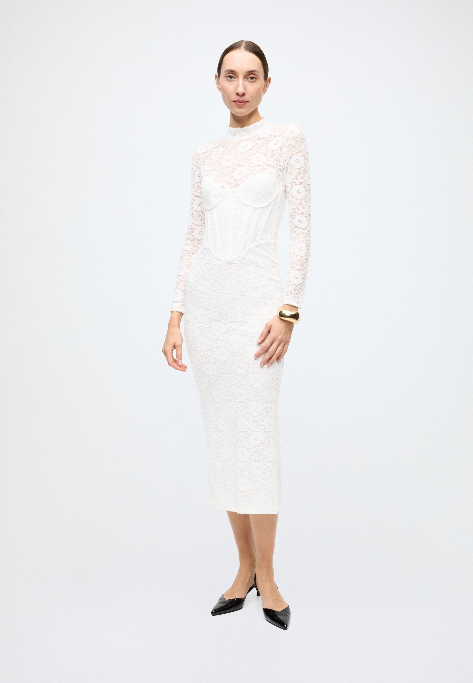 Bardot CARMEN LACE CORSET MIDI DRESS