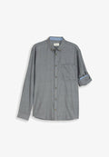 TOM TAILOR REGULAR FIT MIT TURN-UP-FUNKTION - Shirt - tarmac grey herringbone