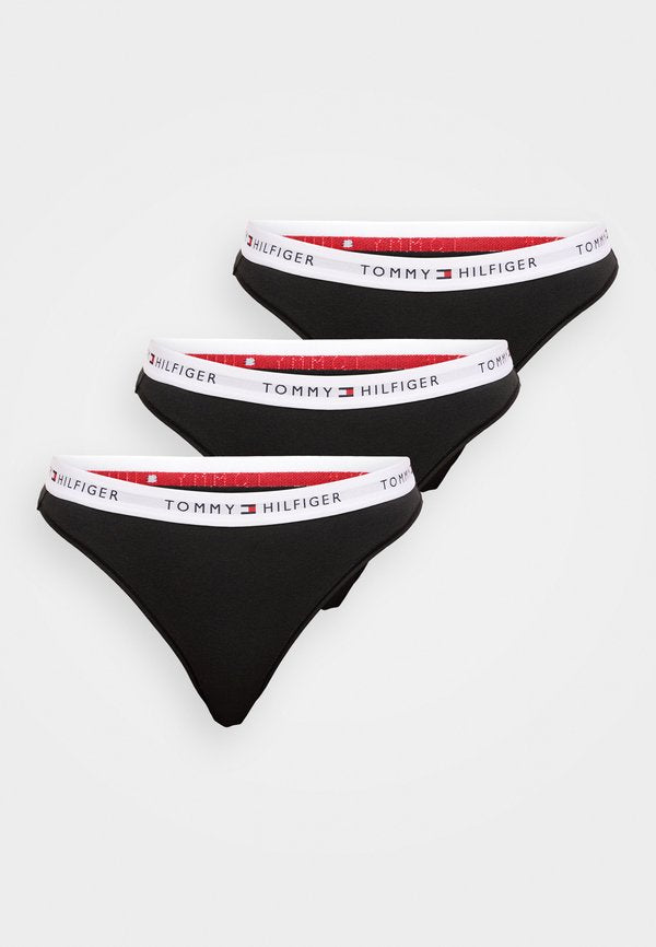 Tommy Hilfiger THONG 3 PACK - Thong - black