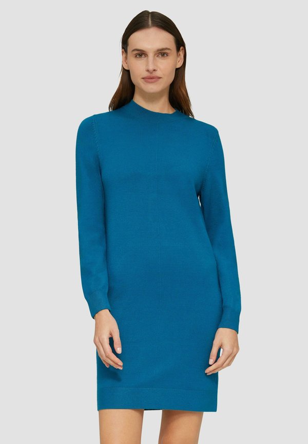 s.Oliver MIT CREWNECK UND PINTUCKS - Jumper dress - petrol