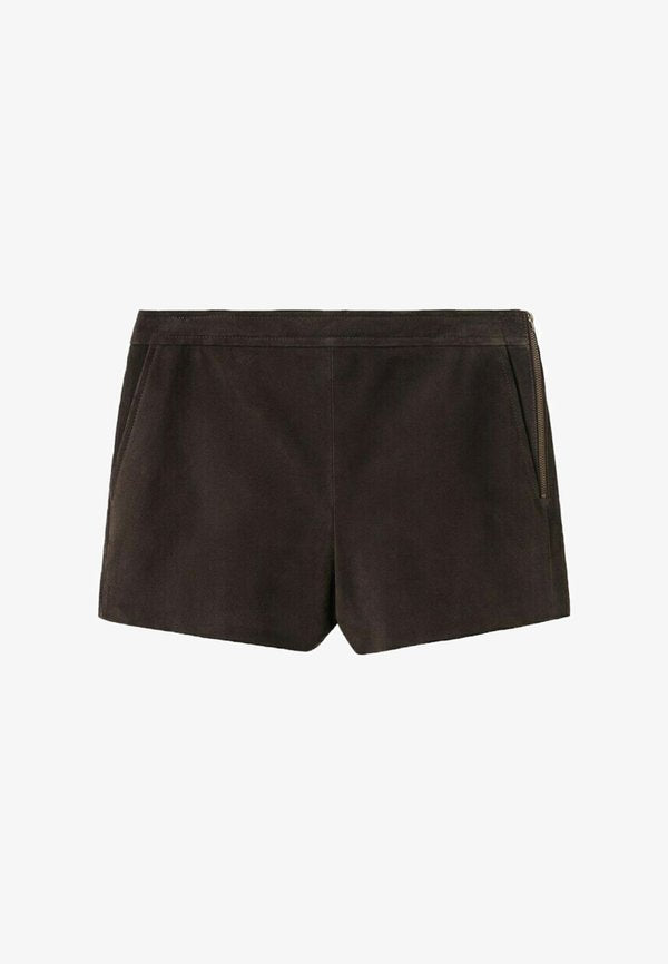Mango Leather trousers - brown