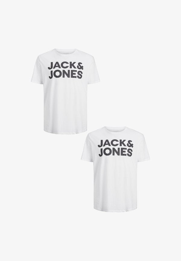 Jack & Jones LOGO PLUS SIZE RUNDHALS KURZARM ECORP 2PACK - Print T-shirt - weiß