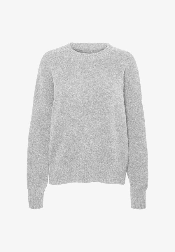 Vero Moda VMBOOM O NECK - Jumper - light grey melange