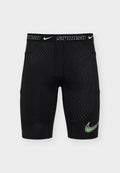Nike Performance STRIDE - Short running tights - black/illusion green/white