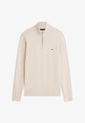 Tommy Hilfiger QUARTER ZIP MOCK NECK - Jumper - sandalwood heather