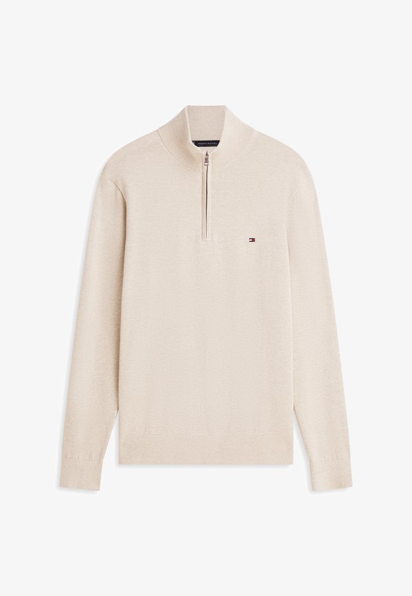 Tommy Hilfiger QUARTER ZIP MOCK NECK - Jumper - sandalwood heather