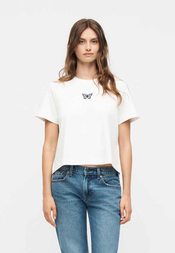 Vero Moda Petite VMSARA METTE - Print T-shirt - white