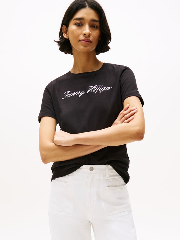 Tommy Hilfiger SCRIPT REGULAR - Print T-shirt - black