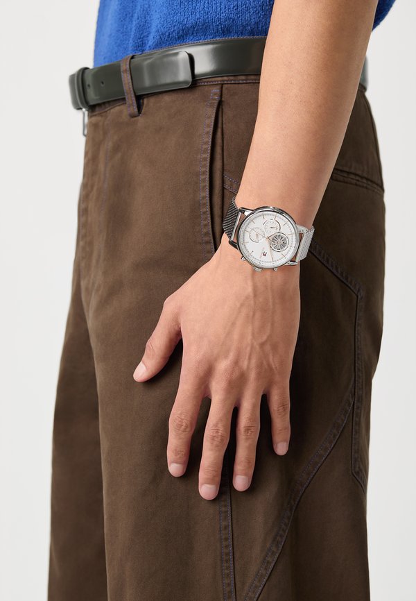 Tommy Hilfiger STEWART - Chronograph watch - silver-coloured/white