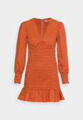 Glamorous DRESS WITH V NECK PUFF SLEEVES
