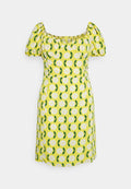 Glamorous Curve BUST CUP DRESS WITH PUFF SLEEVES BACK PANEL