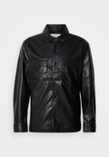 Calvin Klein Jeans SHIRT JACKET UNISEX - Faux leather jacket - black