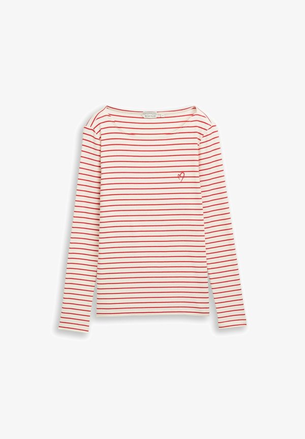 TOM TAILOR STRIPES WITH HEART - Long sleeved top - red offwhite stripe