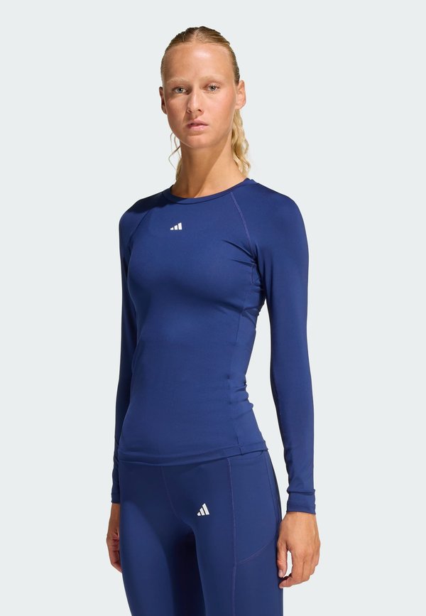 adidas Performance TECHFIT LONG SLEEVE TRAINING TOP - Long sleeved top - dark blue