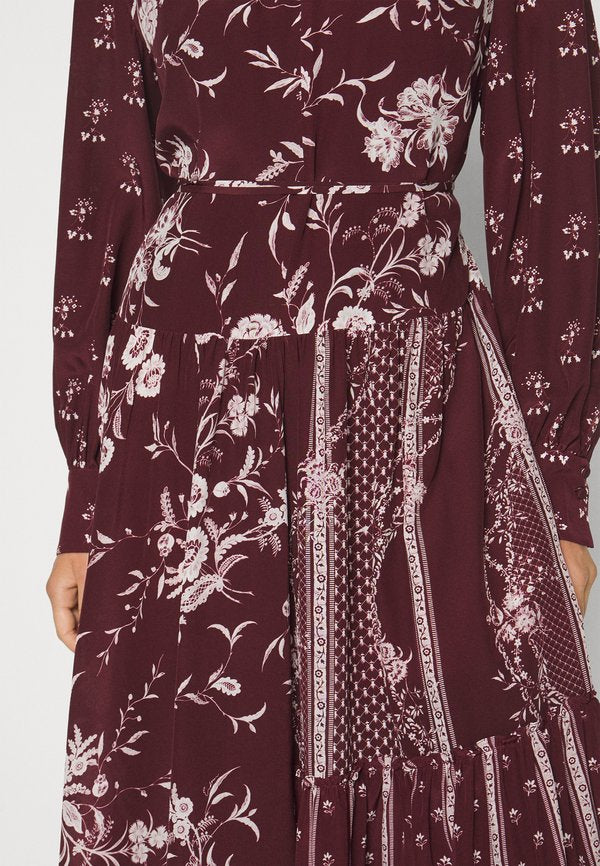 Erdem LONG SLEEVE ASYMETRICAL DRESS WITH TIERED HEM