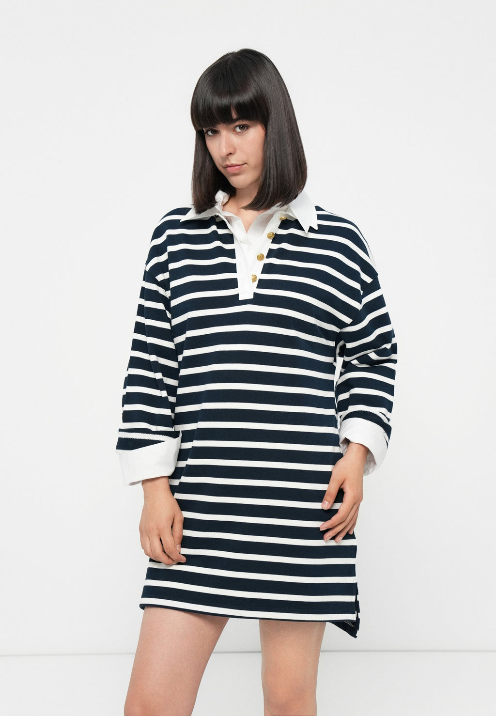 GOLD BUTTON RUGBY DRESS Media 5