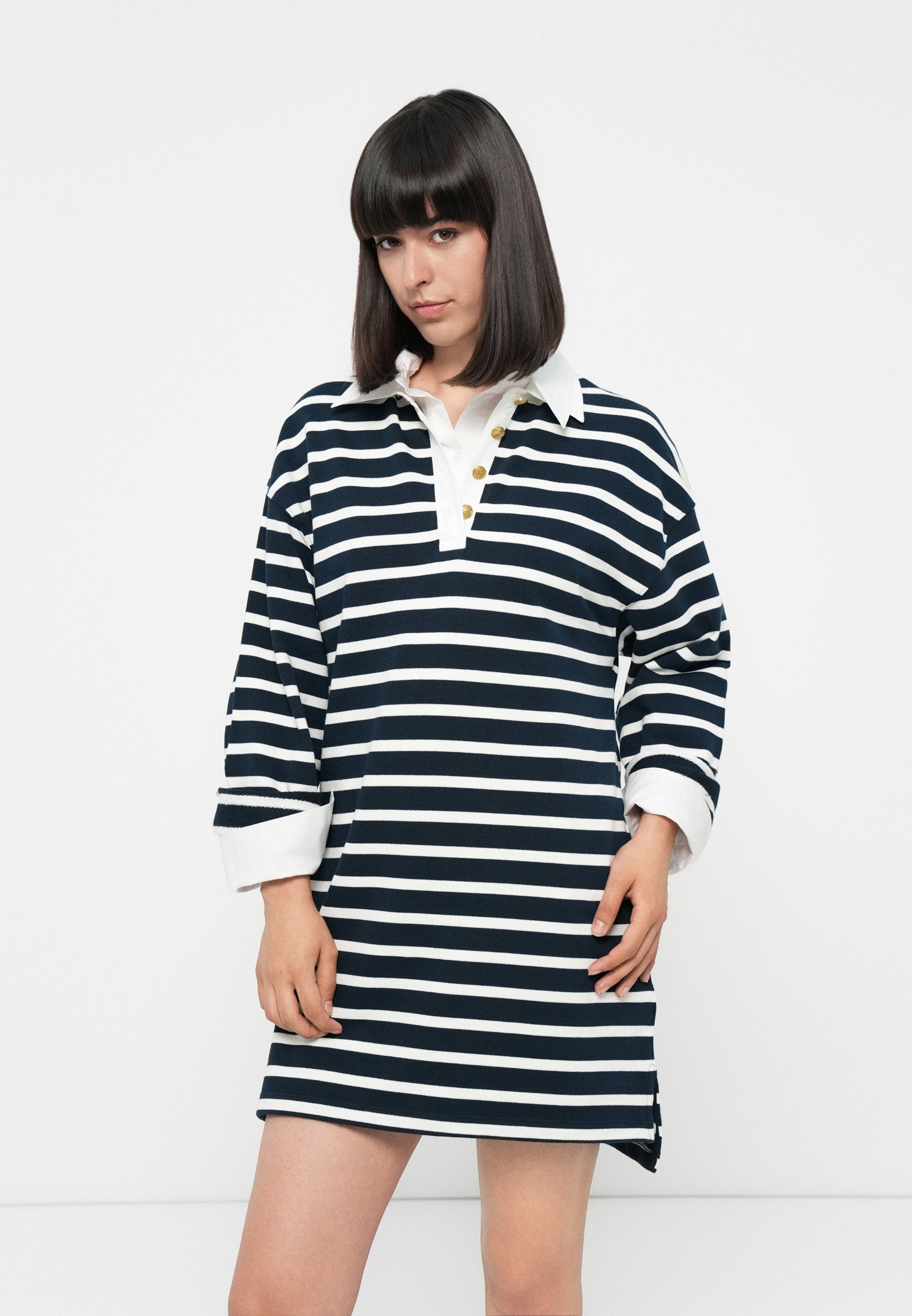GOLD BUTTON RUGBY DRESS Media 5