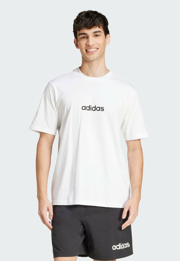 adidas Sportswear ESSENTIALS LINEAR SINGLE TEE - Print T-shirt - white   black