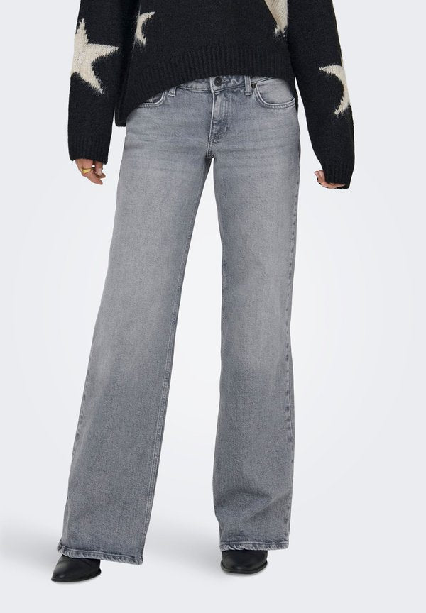ONLY Wide-fit ONLJUICY Low waist Wide Leg Fit - Wide Leg - medium grey denim