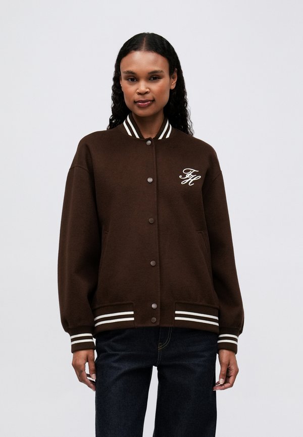 Tommy Hilfiger DOUBLE-FACED WOOL BLEND BOMBER JACKET - Bomber Jacket - legacy brown
