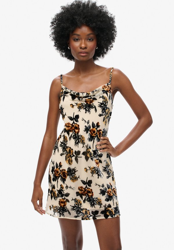 Superdry & Co DEVORE MINI SLIP - Cocktail dress / Party dress - burnt orange floral