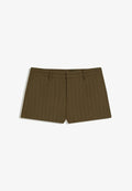 Bershka MINI SHORTS WITH BELT LOOPS - Shorts - khaki