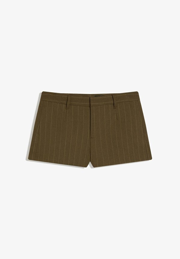 Bershka MINI SHORTS WITH BELT LOOPS - Shorts - khaki