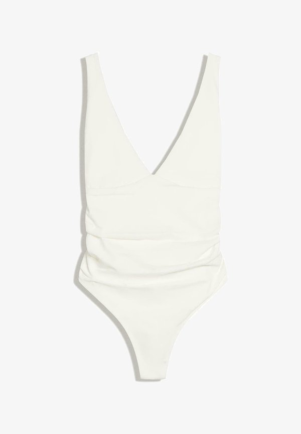 Bershka RUCHED STRAPPY BODYSUIT - Top - beige