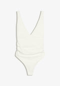 Bershka RUCHED STRAPPY BODYSUIT - Top - beige