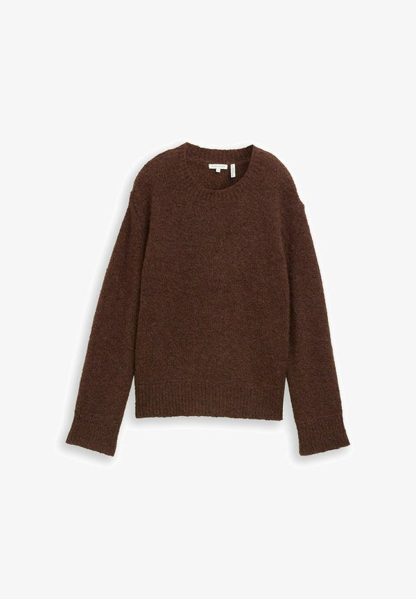 TOM TAILOR Jumper - dark pecan brown melange