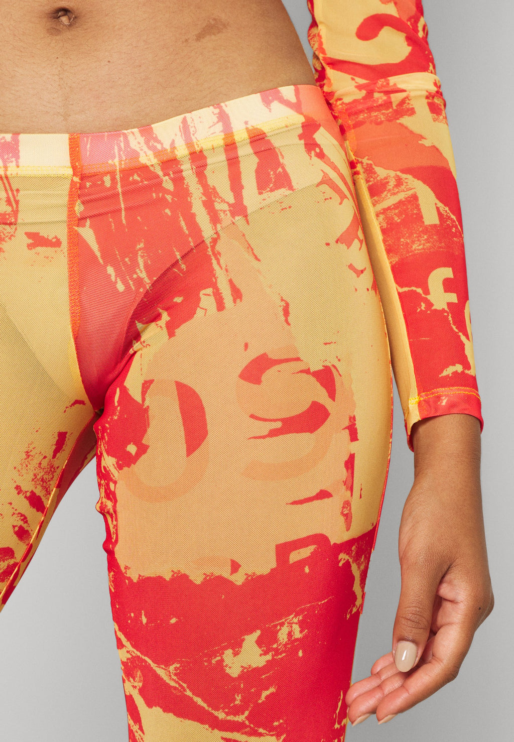 Jaded London BOOTCUT TROUSER TONAL MAGAZINE PRINT