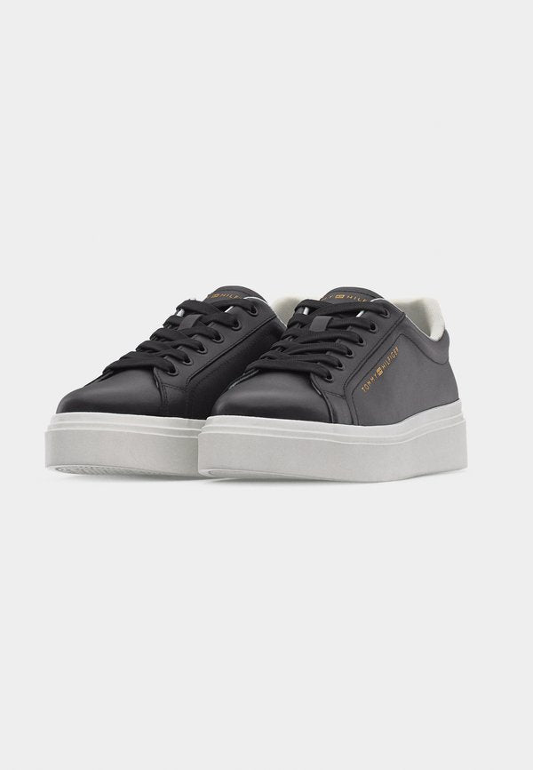 Tommy Hilfiger LOGO LEATHER PLATFORM CUPSOLE TRAINERS