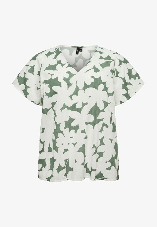 Vero Moda Curve BLUSE VMCDICTHE TOP - Blouse - laurel wreath