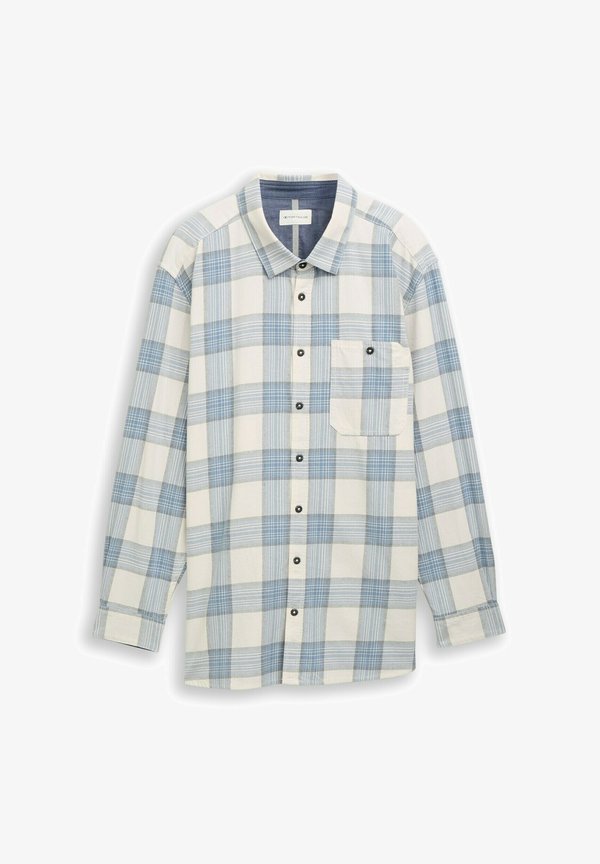 TOM TAILOR PLUS SIZE - MIT KAROMUSTER - Shirt - white/light blue check