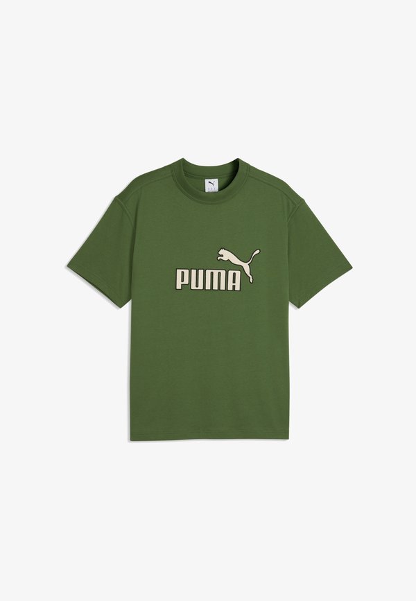 Puma ESSENTIALS ELEVATED NO.1 RELAXED T-SHIRT - Print T-shirt - earthy green