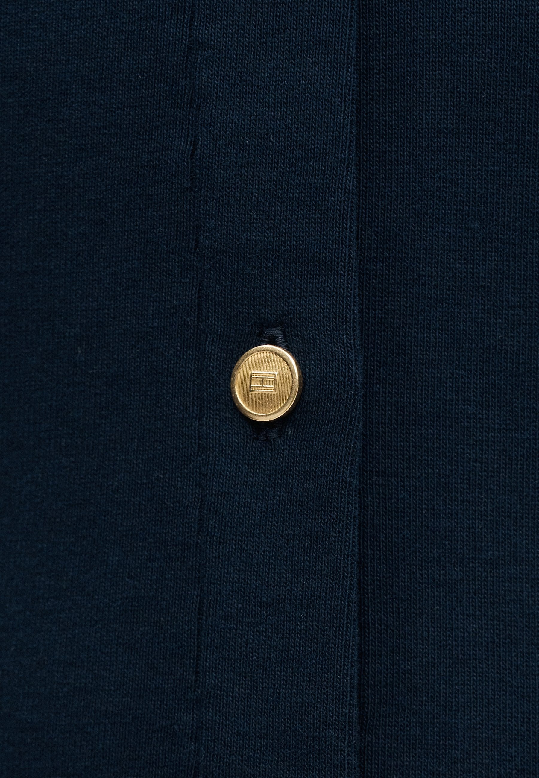 GOLD-TONE BUTTON MIDI POLO DRESS Media 6