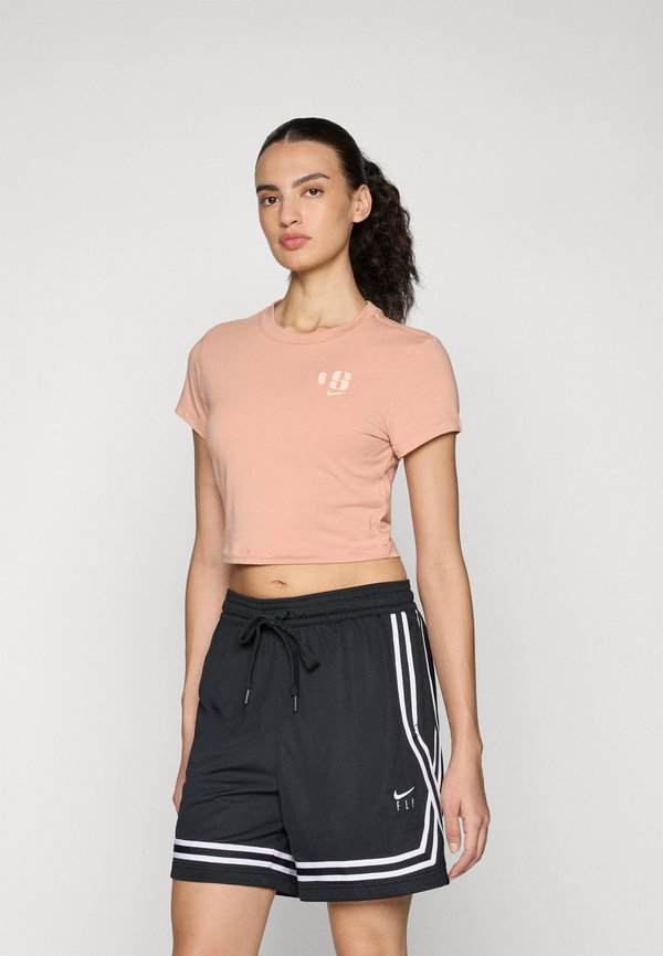 Nike Performance SABRINA TEE - Print T-shirt - rose gold-coloured