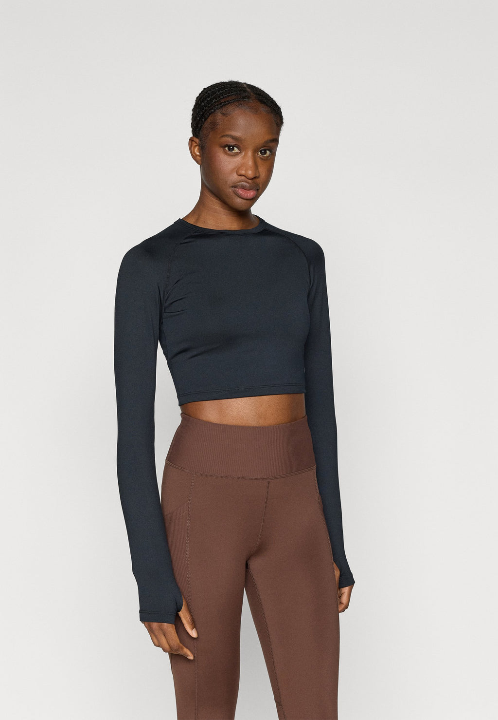 Even&Odd active ESSENTIAL CROPPED LONG SLEEVE TOP WITH THUMB HOLES