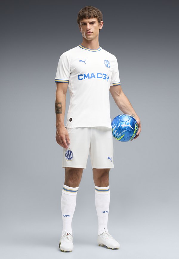 Puma OLYMPIQUE DE MARSEILLE 26/27 SHORTS - Club wear - white- team royal