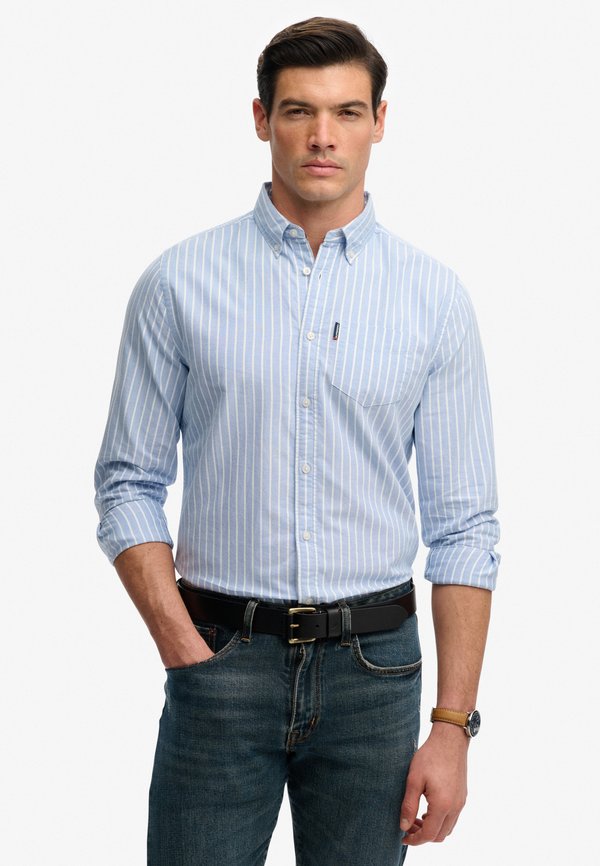 Superdry & Co ESSENTIAL OXFORD LONG SLEEVE - Shirt - broker blue stripe