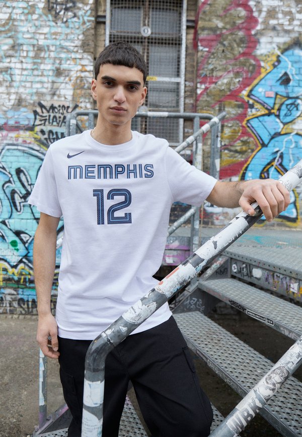 Nike Performance NBA JA MORANT MEMPHIS GRIZZLIES NAME & NUMBER TEE - Club wear - white