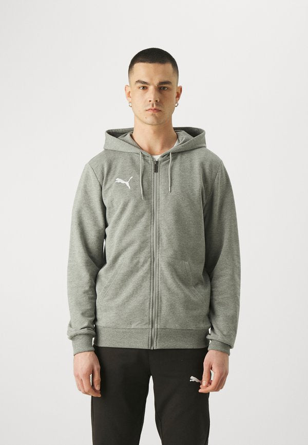 Puma TEAMGOAL CASUALS HOODED JACKET - Zip-up sweatshirt - medium gray heather/white