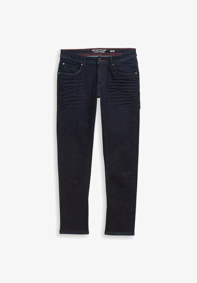 TOM TAILOR TTCURT TAPERED FIT - Straight leg jeans - rinsed blue denim