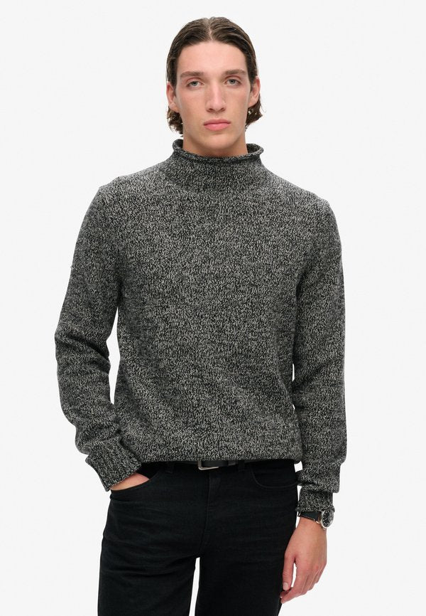 Superdry & Co ROLL NECK - Jumper - black marl