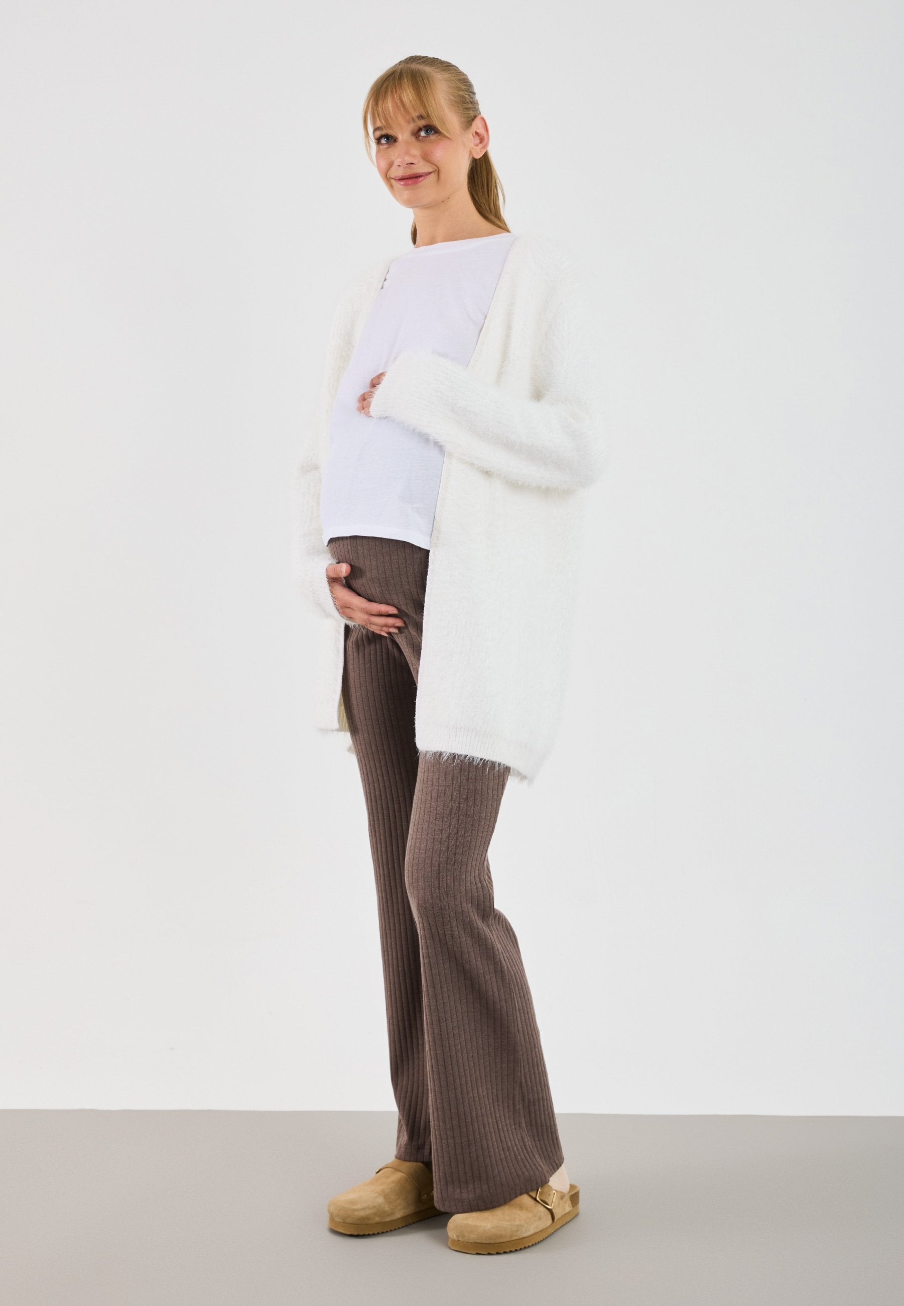 Even&Odd Maternity CUT & SEW RIB MATERNITY FLARE LEGGING