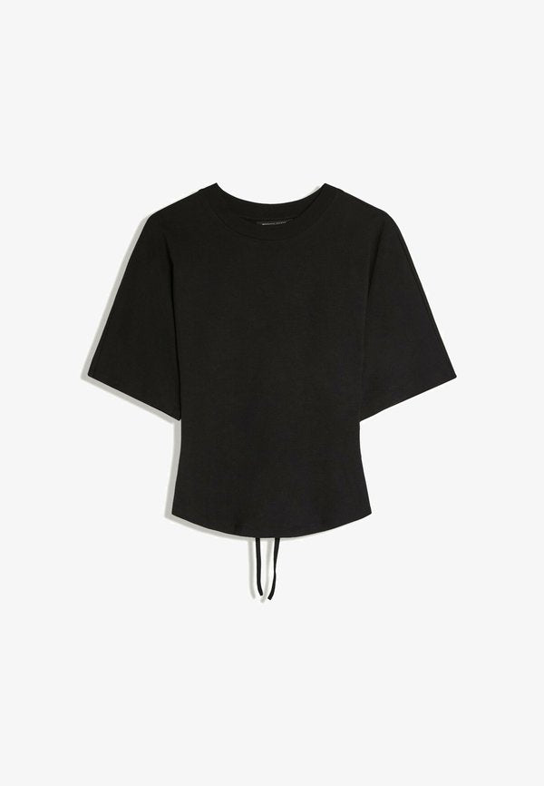 Bershka SHORT SLEEVE CORSET - T-SHIRT - Print T-shirt - black