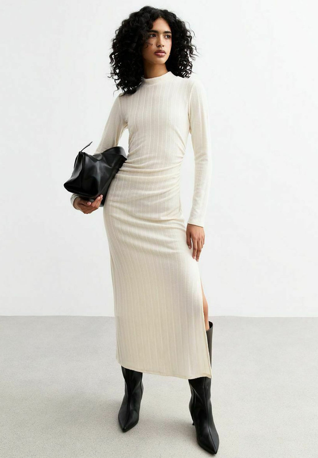 New Look WIDE RIB SIDE SLIT MIDI