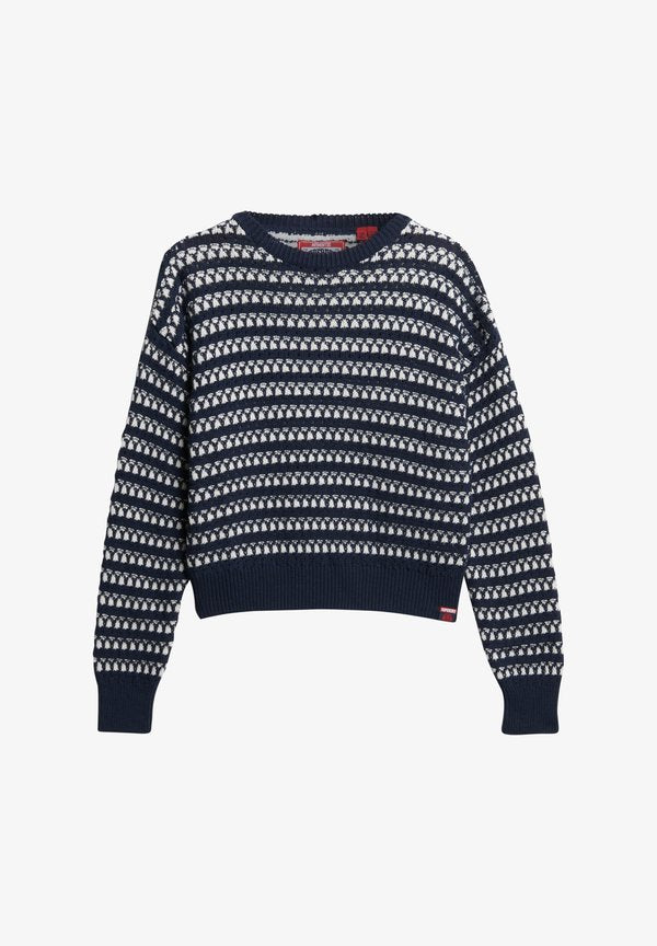 Superdry & Co STRIPE CREW - Jumper - deep navy stripe