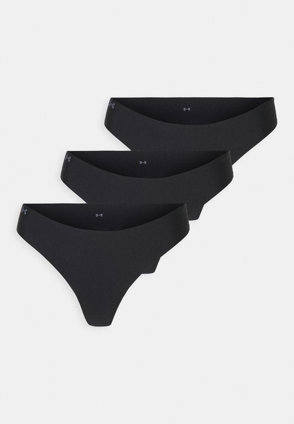Under Armour UNDERWEAR THONG PURE STRETCH NO SHOW THONG SOLID 3 PACK - Thong - black